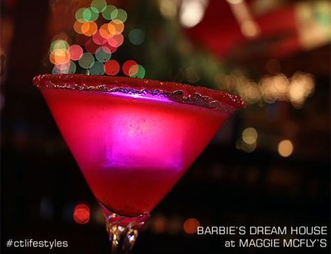 Maggie McFly's Barbie's Dream House Martini Bartender Recipes, Fancy Drinks, Barbie Dream, Barbie Dream House, Cocktail Hour, Martini Glass, Cocktail Drinks, Mocktails, Connecticut