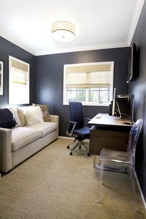 Office Guest Room Combo Ideas Modern, Guest Room Slash Office, Home Office With Couch And Tv, Office Room With Sofa, Small Office With Couch And Desk, Office And Tv Room Combo, Small Home Office With Couch, Office Couch Ideas Small Spaces, Office With Tv And Couch