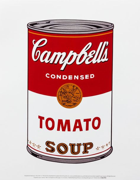 Andy Warhol Poster, Art Andy Warhol, Campbell's Soup Cans, Andy Warhol Art, 1980s Art, Warhol Art, Campbell Soup, Pop Art Posters, Pop Art Print