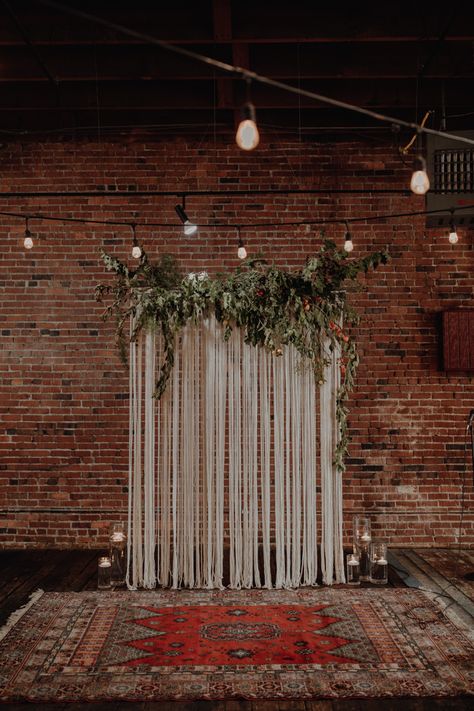 Chehalis Washington, Bohemian Wedding Backdrop, Wedding Ceremony Decorations Indoor, Indoor Wedding Ceremonies, Downtown Wedding, Washington Wedding, Autumn Flowers, Washington Weddings, Urban Wedding