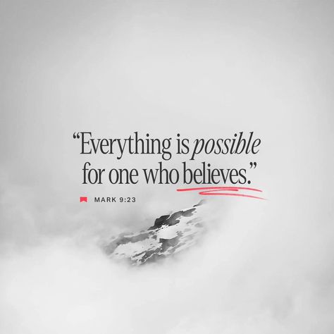 ‭Mark 9:23 ESV‬ [23] And Jesus said to him, “‘If you can’! All things are possible for one who believes.” https://bible.com/bible/59/mrk.9.23.ESV Mark 9 23, The Purpose Of Life, Walk In The Spirit, Effective Prayer, The Will Of God, Will Of God, Greatest Commandment, Purpose Driven Life, Jesus Return