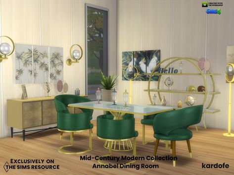 Dining Room Shelving, Dining Room Floor, Dining Room Sideboard, Casas The Sims 4, Sims 4 Downloads, Sims 4 Cc Furniture, Decor Buy, Room Pictures, Estilo Art Deco