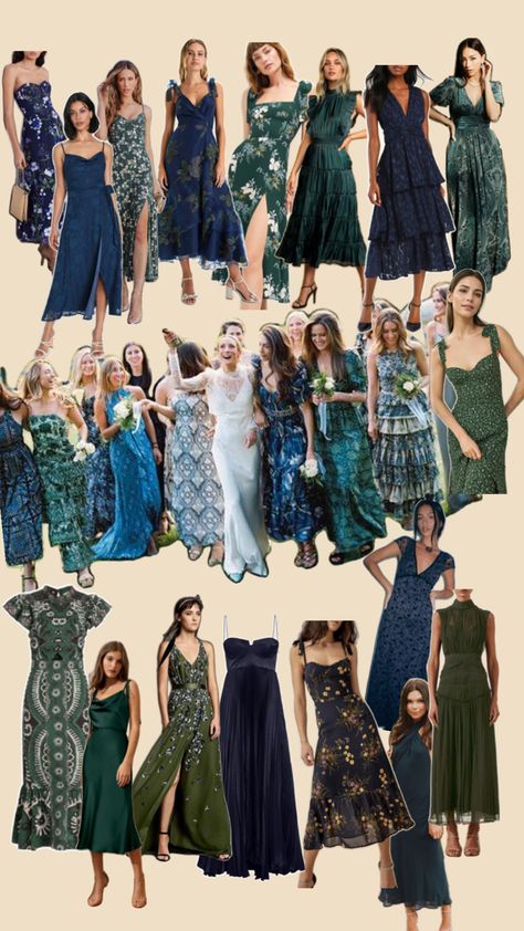 Bridesmaid Dresses Jewel Tones, Blue Green Bridesmaids, Willow Tree Wedding, Summer Bridesmaid Dresses, Green Bridesmaid, Feminine Look, Jewel Tones, Wedding Bridesmaids, Girly Girl