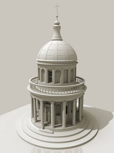 Tempietto, Bramante, Rome, 1502 Donato Bramante, Rome Architecture, New Classical Architecture, Dome Building, Architecture Drawing Plan, University Architecture, Pavilion Design, Architectural Model, Architectural Models