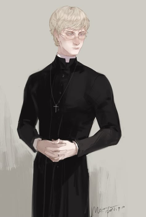 Preist Art, Priest Drawing Reference, Priest Pose Reference, Victorian Priest, Priest Reference, Priest Fanart, Priest Drawing, Priest Oc, Priest Clothes