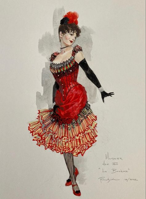 Theatre Costume Design Sketches, Robert Perdziola, Opera Costume Design, Moulin Rouge Costumes, Costume Renderings, Theatre Outfit, Rose Costume, Costume Design Sketch, Vintage Theatre