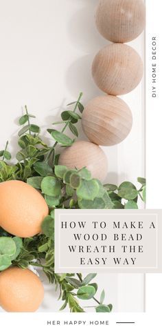 Learn how to make a DIY wood bead wreath in this step-by-step tutorial. Homemade Wood Decor, Beaded Hoop Wreath Diy, Beaded Wreaths Diy, Diy Beaded Wreaths For Front Door, How To Make A Wood Bead Wreath, Diy Beaded Wreath, Wood Bead Christmas Wreath, Boho Wreath Diy, Wood Bead Wreath Ideas