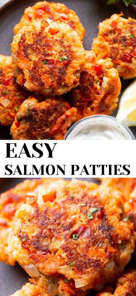 Fresh Salmon Patties, Easy Salmon Patties, Easy Salmon Cakes, Salmon Cakes Recipe, Canned Salmon Recipes, Fresh Seafood Recipes, Flaked Salmon, Leftover Salmon, Canned Salmon