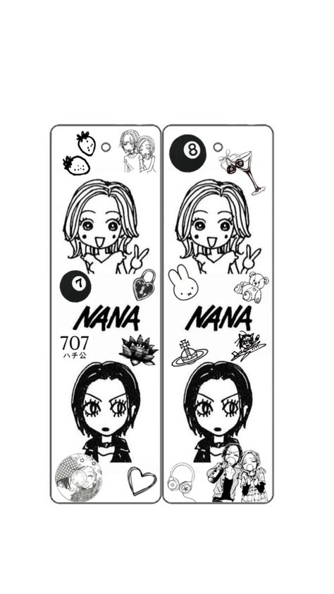 Credits to purehachi for the base 😽 Shin Nana, Nana Manga, Kei Visual, Diy Journal Books, Diy Journal, Anime Stickers, Poster Stickers, Anime Best Friends, Book Decor