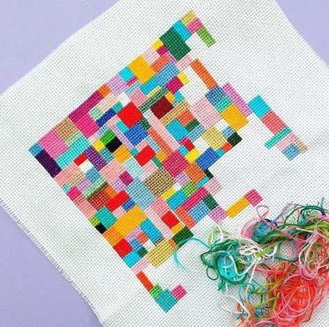 Cross Stitch Tips, Geometric Cross Stitch, Colourful Cross Stitch, Cross Stitch Beginner, Cross Stitch Geometric, Cross Stitch Thread, Small Cross Stitch, A Beautiful Mess, Cross Stitch Supplies