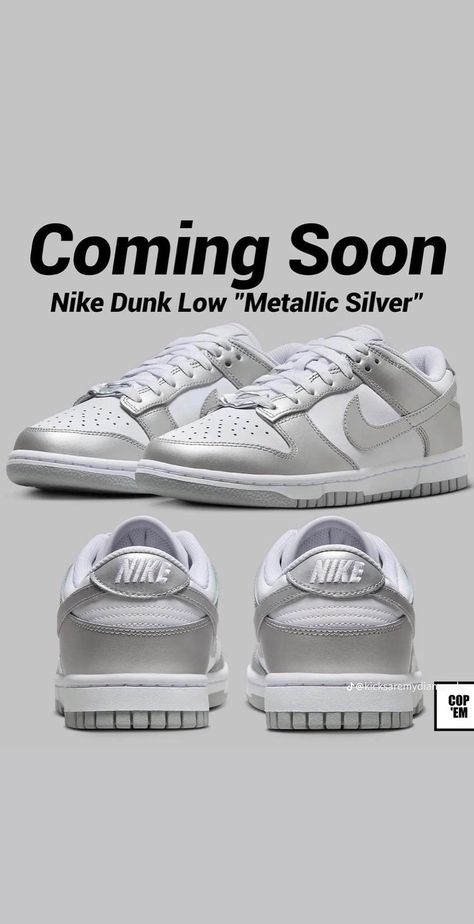 Silver Dunks, Backless Shirt Outfit, Gym Shoes Outfit, Dunks Outfit, Backless Shirt, Fashion Shoes Heels, Tenis Nike, Silver Sneakers, Fresh Shoes