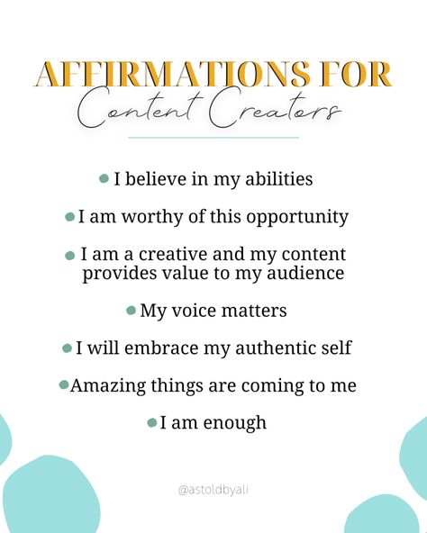 Content Creation Affirmations, Creator Affirmations, Content Creator Affirmations, Affirmation Statements, Board Themes, Vision Board Themes, Manifestation Prayer, Dark Psychology, List Of Affirmations