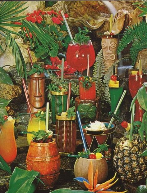 Tiki Restaurant, Tiki Hawaii, Menu Art, Tiki Bar Decor, Tiki Decor, Tiki Lounge, Colorful Drinks, Enchanted Tiki Room, Tiki Art