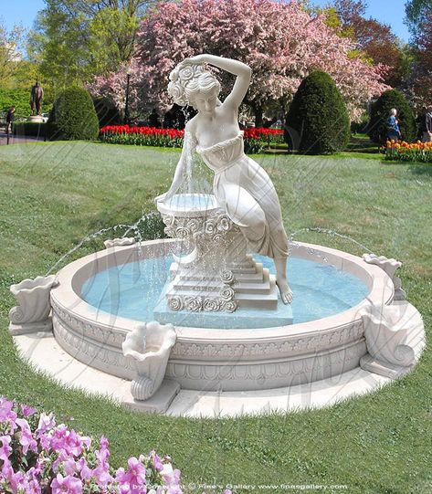 Marble Fountain, Water Fountain Design, Garden Water Fountains, Fountain Design, Solar Fountain, Tabletop Fountain, Stone Fountains, Website Page, Wall Fountain