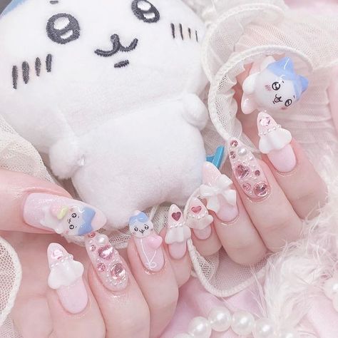 Chiikawa Nails, Kawaii Makeup, Really Cute Nails, Dress Design Sketches, Hello Kitty Iphone Wallpaper, Kawaii Nails, Design Sketch, Beauty Nails, Stylish Nails