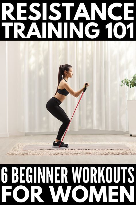 6 Full-Body At Home Resistance Training Workouts for Women Barbell Complex Workouts, Resistance Training For Women, Beginner Workouts For Women, Resistance Workouts, Training Workouts For Women, Resistance Exercises, Gym Plans, Resistance Training Workouts, Band Workouts