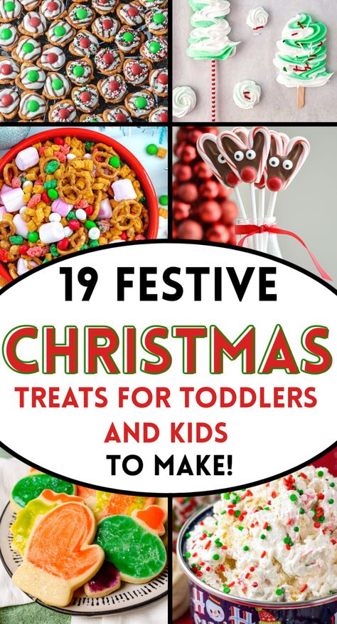 EASY HOMEMADE CHRISTMAS TREATS FOR TODDLERS AND KIDS! Make them together or for your kids. Fun, festive and easy Christmas treats to ring in the holiday season. Christmas Treats For Toddlers, Fun Christmas Treats, Christmas Treats For Kids, Kids Christmas Treats, Easy Kids Christmas, Christmas Treats To Make, Christmas Desserts Kids, Christmas Cookies Kids, Christmas Party Treats