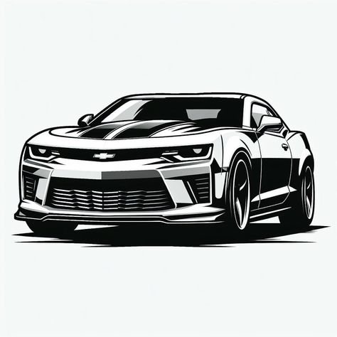 Camero Drawings, Camaro 2ss, Camaro Zl1, Nissan Gtr, Car Drawings, Cars, Illustration Art, ? Logo, Drawings