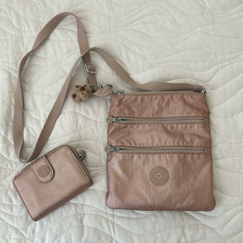 Kipling side bag and wallet Side Satchel, Kipling Handbags, Side Bag, Side Bags, Satchel Purse, Wallet Shop, Satchel, Purse, Rose Gold