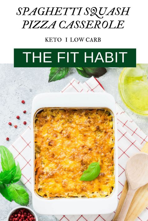 This spaghetti squash pizza casserole is perfect mid-week make-ahead meal that only gets better after it’s aged a few days (or not). Spaghetti Squash Pizza Casserole, Pizza Casserole Low Carb, Low Carb Spaghetti Squash, Spaghetti Squash Pizza, Casserole Low Carb, Low Carb Snacks Sweet, Easy Low Carb Lunches, Low Carb Spaghetti, Squash Pizza