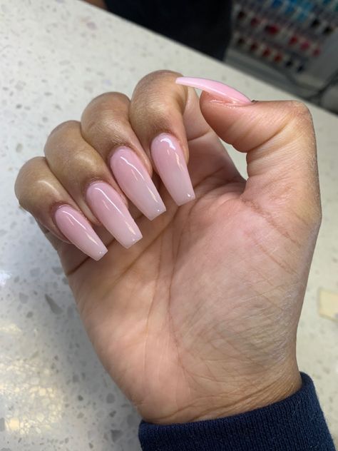 Bubble Bath Acrylic Nails, Bubble Gum Pink Nails Acrylic, Bubble Bath Nails, Pale Pink Nails, Acrylic Nail Shapes, Light Pink Nails, Lovely Nails, Basic Nails, Nail Sets