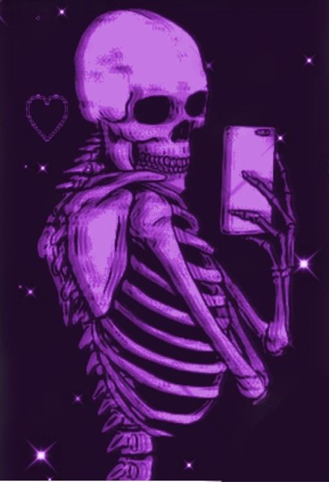 Purple Skeleton Aesthetic Wallpaper, Purple Skeleton Aesthetic, Skeleton Aesthetic, Purple Skeleton, Dark Purple, Aesthetic Wallpaper, Skeleton, Screen, Instagram Photos