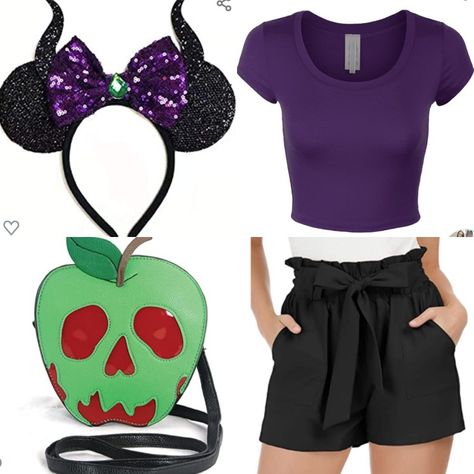 Diy Disney Themed Outfits, Disneybound Villains Inspired Outfits, Maleficent Disneybound Inspired Outfits, Halloween Disneybound Outfits, Mnsshp Costume Ideas Women, Disney Bounding Stitch, Disney Character Inspired Outfits Women, Maleficent Disney Outfit, Maleficent Bounding