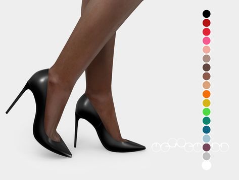 Saint Laurent Zoe Pumps 1 item: 18 swatches; part type: shoes; physical frame / clothing preference: all / feminine; age: teen to elder; HQ compatible ( the previews are made using HQ textures ). ... Shoes Sims 4 Cc, Cc Clothing, Cc Shoes, Sims 4 Cc Shoes, Pelo Sims, Sims 4 Mm Cc, Sims 4 Gameplay, Sims 4 Teen, Sims 4 Characters