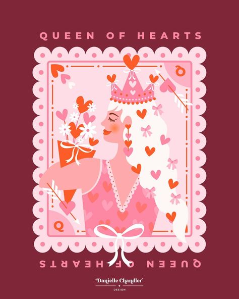 Queen of hearts 💕👑❤️ Get her as a wall art print or sticker in my Etsy shop! Getting into the Valentine’s Day vibe! There are so many cute art challenges for the month that I want to create things for, so here’s the first one! Check out the other adorable entries in the #sweetheartdrawing2024 art challenge hosted by @x_and_co @bee_creates @heatherslettering @theinkingrose 💖 Art Challenges, Instagram Queen, Art Challenge, Queen Of Hearts, Vector Pattern, Surface Pattern Design, Surface Pattern, Design Templates, Wall Art Print