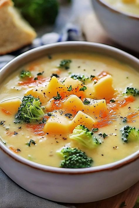 Broccoli Cheddar Soup Brocolli Cheese Soup Easy Recipe, Brócoli Soup, Brócoli Cheddar Soup, Broc Cheese Soup, Cheese Soup Recipe Easy, Creamy Broccoli Cheddar Soup, Crockpot Soups, Soup Creamy, Cheese Soup Recipes