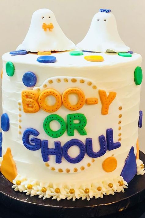 Halloween Gender Reveal Cake, Halloween Gender Reveal Ideas, Halloween Baby Reveal, Boo Bash, Halloween Gender Reveal, Pregnancy Gender, Pregnancy Gender Reveal, Halloween Crafts Preschool, Amazing Pumpkin Carving