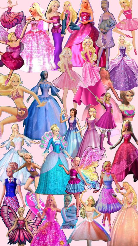 Barbie princess movies, Barbie movies, Barbie Barbie Animated Movies, Barbie Old Movies, Old Barbie Movies, Movie Collage, Barbie Fashion Sketches, Barbie Drawing, Princess Movies, Barbie Costume, Movies Outfit