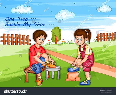 Nursery Rhymes One Two Buckle My Shoe for kids learning school education. Vector illustration #Ad , #SPONSORED, #Shoe#kids#Buckle#Nursery One Two Buckle My Shoe, Buckle My Shoe, Education Vector, School Education, First Second, Nursery Rhymes, Kids Learning, Kid Shoes, Royalty Free Stock Photos