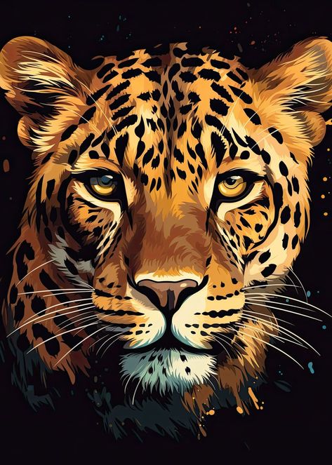 Jaguar Painting Acrylic, Jaguar Painting, Leopard Vector, Leopard Sketch, Tiger Paintings, Jungle Pictures, Cheetah Drawing, Images Pop Art, Tiger Sketch