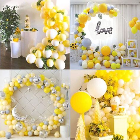 Birthday Decors, Bd Ideas, Yellow Birthday, Yellow Theme, Balloon Party, Beautiful Wallpaper For Phone, Baby Baptism, Mehndi Designs For Fingers, Diy Birthday Gifts