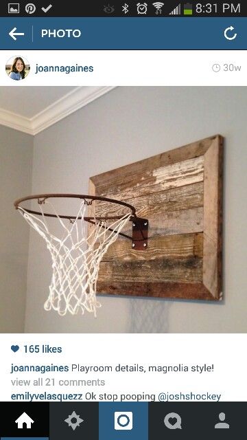 Farmhouse Basketball Goal, Ball Room, Boys Playroom, Sports Room, Wall Paint Colors, Wood Bedroom, Boy Bedroom, Big Boy Room, Basketball Hoop