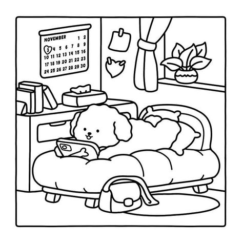 Comfy Colouring Pages, Comfy Coloring Pages, Cosy Colouring Pages, Comfy Days Coloring Pages, Cozy Spaces Colouring Book, Cozy Friends Coloring Pages, Coloring Pages Room, Cosy Drawing, Retro Coloring Pages