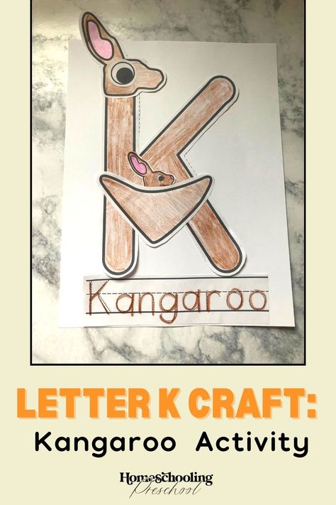 Letter K Craft: Kangaroo K For Kangaroo Craft, Kangaroo Craft Preschool, Letter K Crafts For Preschoolers, Letter K Craft, K Craft, Playing Preschool, Letter K Crafts, Kangaroo Craft, Letter J Crafts