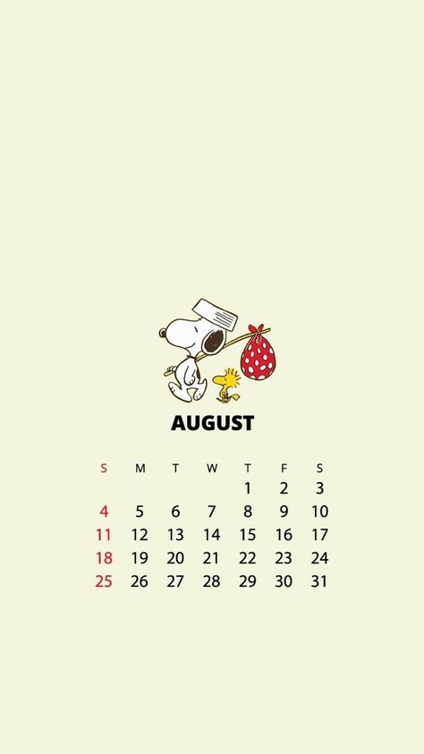 Peanuts Wallpaper, August Wallpaper, August Calendar, 달력 디자인, Cute Piglets, Kids Graphics, Snoopy Funny, Cute Calendar, Memo Paper