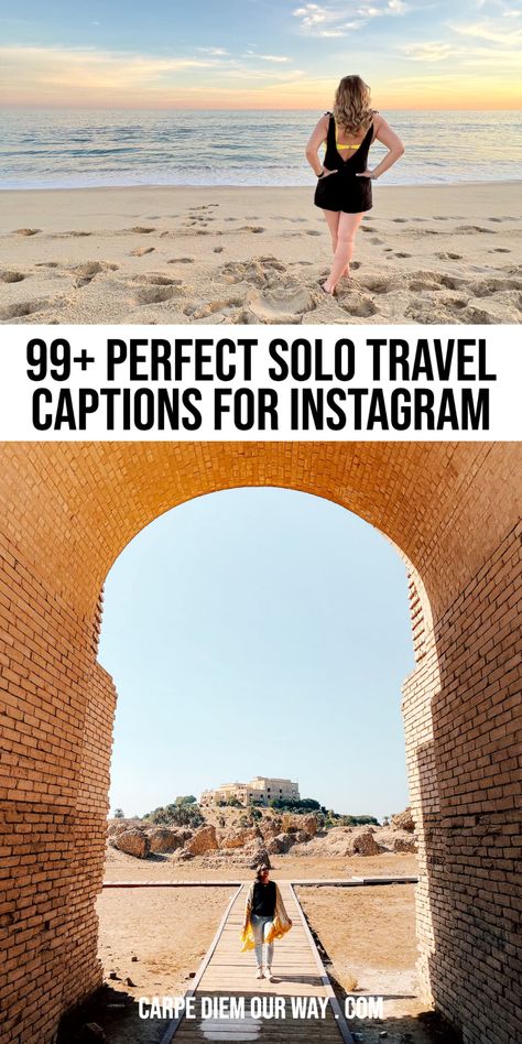 Caption For Solo Trip, Solo Trip Captions, Travel Solo Quotes, Solo Trip Quotes, Solo Travel Captions, Inspirational Captions, Solo Quote, Travel Quotes For Instagram, Quotes About Traveling