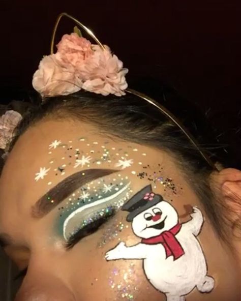 Frosty The SnowMan ⛄️❄️ I used @anastasiabeverlyhills dipbrow in Ebony for the brows  I used @nyxcosmetics vivid liquid liners for all the… Frosty The Snowman Makeup, Snowman Makeup Looks, Snowman Makeup, Christmas Eyeshadow, Makeup Themes, Christmas Makeup Look, Cheek Makeup, Fun Makeup, Frosty The Snowman