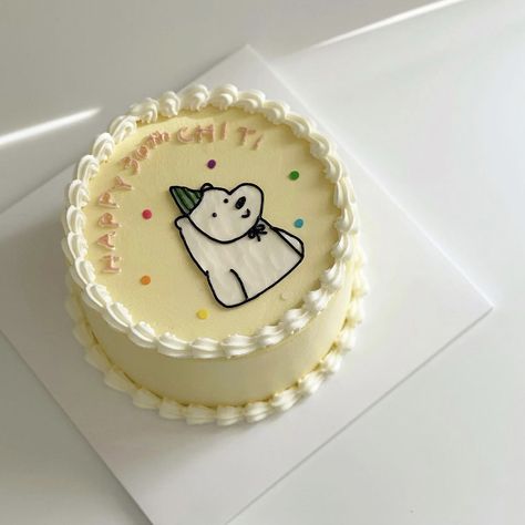 Korean Cakes, Bday Cake Ideas, My Birthday Cake, Korean Cake, Bear Cake, Mini Cakes Birthday, Ice Bear, Ice Bears, 30 August