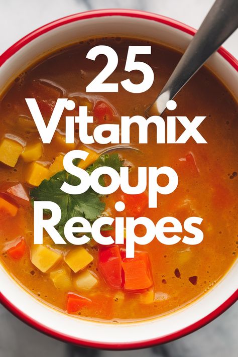 Vitamix soup recipes for quick and creamy meals. These recipes are perfect for busy weeknights and feature healthy, whole ingredients. From classic butternut squash soup to vibrant gazpacho, explore a world of delicious blended soups. Discover the power of friction heat, creating smooth and velvety soups in minutes. Vitamix Raw Soup Recipes, Vitamix Chicken Soup Recipes, Butternut Squash Soup Vitamix Recipe, Vitamix Soup Recipes Healthy, Vitamix Butternut Squash Soup, Creamy Meals, Blender Soup Recipes, Blended Soups, Vitamix Soup Recipes