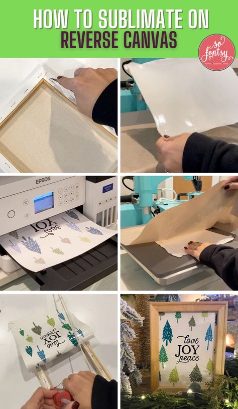 How to Sublimate on Reverse Canvas - So Fontsy Sublimation On Canvas, Vynil Ideas, Silhouette School Blog, Sublimation Gifts, Cricket Ideas, Sublimation Ideas Projects Inspiration, Silhouette School, Reverse Canvas, Canvas Learning