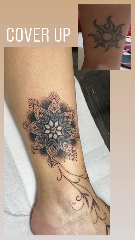 Ankle Coverup Tattoos For Women, Ankle Tattoo Cover Up Ideas, Ankle Henna Tattoo, Floral Half Sleeve Tattoo, Ankle Tattoo Cover Up, Inner Ankle Tattoos, Wrist Tattoos Girls, Cover Up Tattoos For Women, Best Cover Up Tattoos