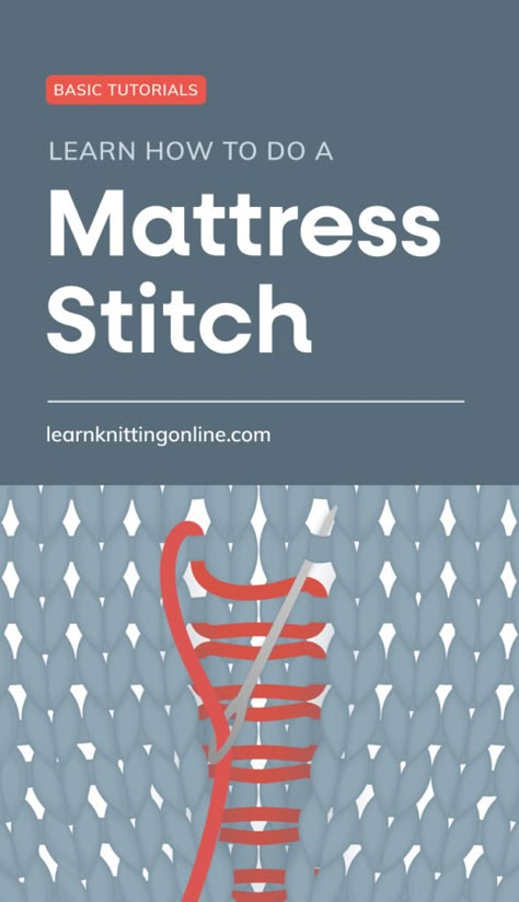 Mattress Stitch Knitting, Knitting Tutorial For Beginners, Addi Knitting Machine, Loom Knitting Stitches, Knitting Hacks, Invisible Stitch, Circular Knitting Machine, Knitting Help, Mattress Stitch