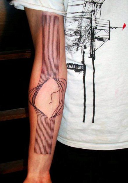 Broken Lines Mens Abstract Arm Tattoos Amazing 3d Tattoos, Knot Tattoo, Tattoo Zeichnungen, Bicep Tattoo, Tattoos Geometric, Weird Tattoos, 3d Tattoos, 3d Tattoo, Abstract Tattoo