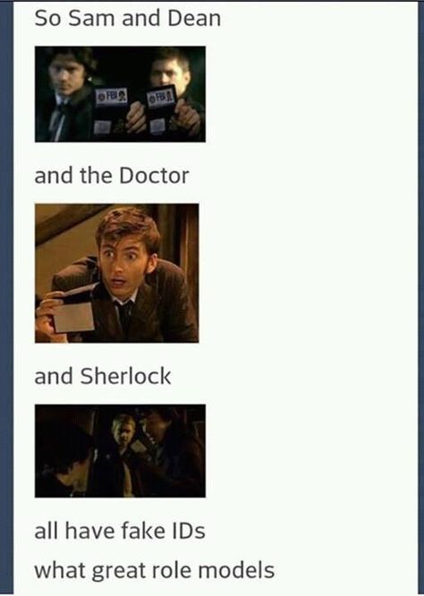 SuperWhoLock, the best role models. Fandoms Unite, Fandom Crossover, Supernatural Fandom, Timey Wimey Stuff, Johnlock, Sherlock Bbc, Kids Watches, Destiel, Superwholock