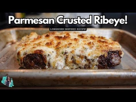 LONGHORN INSPIRED PARMESAN CRUSTED RIBEYE STEAK | EASY RECIPE TUTORIAL - YouTube Copycat Longhorn Parmesan Crusted Steak, Longhorn Parmesan Crusted Steak, Parmesan Crusted Steak, Crusted Steak, Recipe Tutorial, Parmesan Crusted, Ribeye Steak, Lamb Chops, Beef Dishes