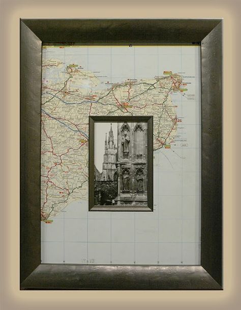 6 Repurposed Picture Frames and More Ideas! Cuadros Diy, Map Crafts, Astuces Diy, Travel Wall, Travel Decor, Photo Displays, Map Art, Diy Art, Sake